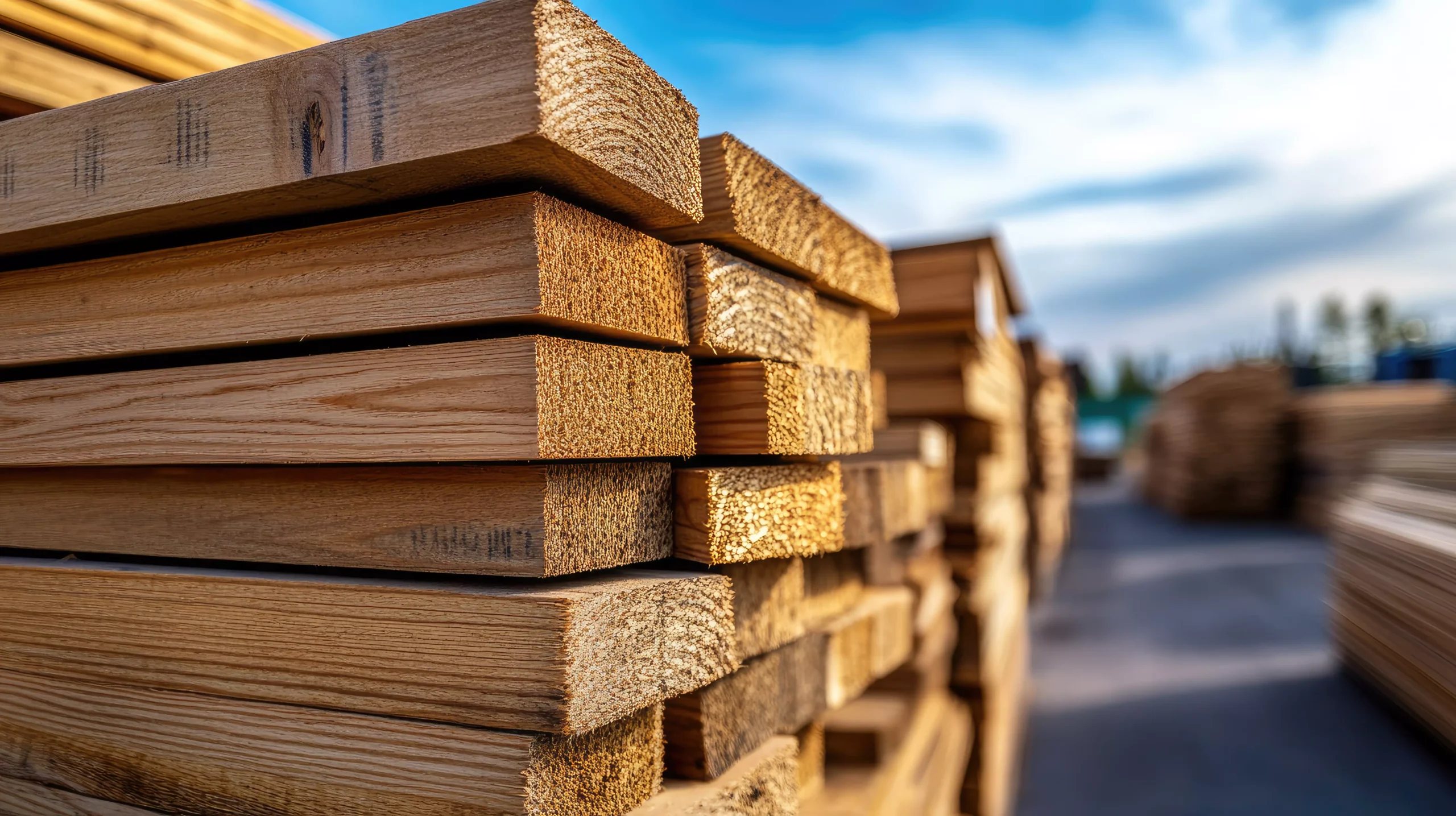 Holzbalken aufeinander gestapelt